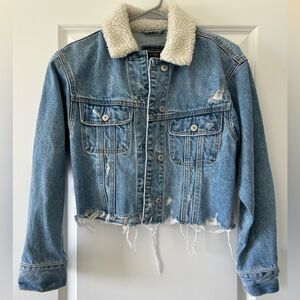 Denim Jacket with Sherpa Collar